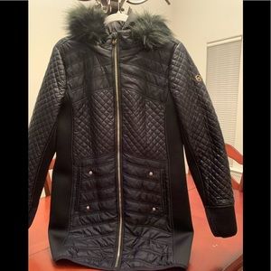 Michael Michael Kors Women's Lightweight Jacket With Detach Fur Hood